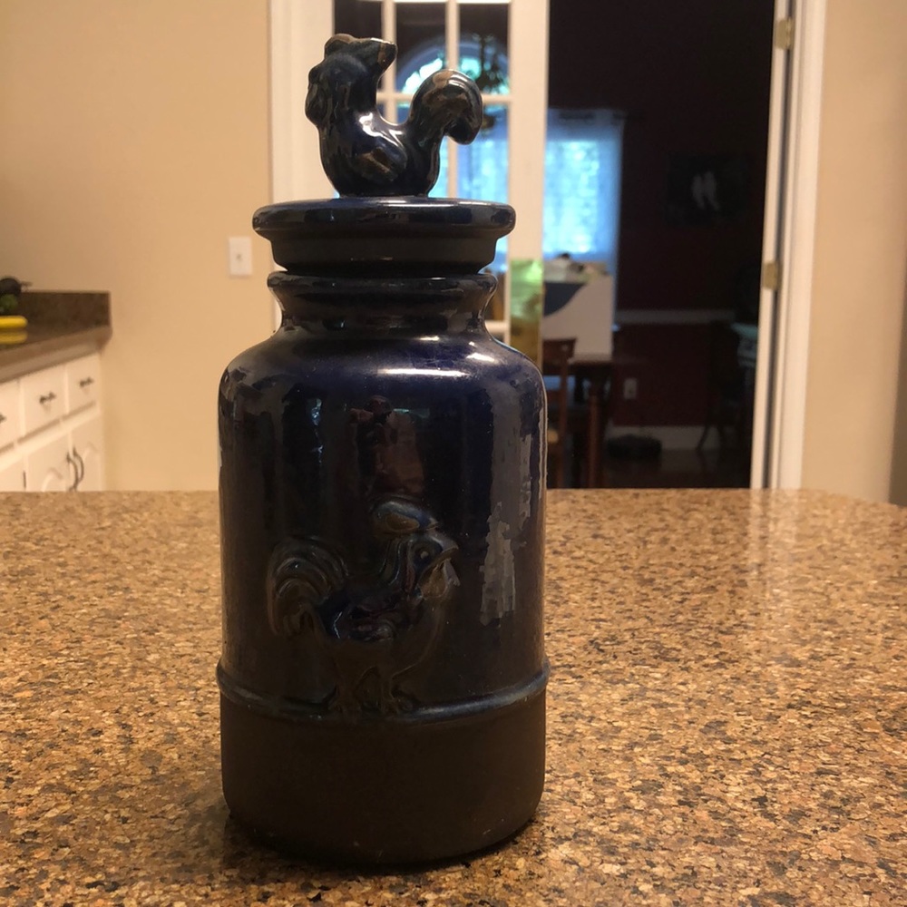 Ceramic rooster canister